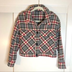 Cropped Plaid Jacket